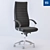 Sleek Steel and Black Chair 3D model small image 1