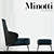 Luxury Minotti Leslie Velvet Armchair & Ottoman 3D model small image 2