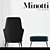 Luxury Minotti Leslie Velvet Armchair & Ottoman 3D model small image 3
