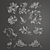 Gilded Wall Ornament Set 3D model small image 3