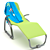 Sleek Sun Lounger 3D model small image 1