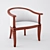 Elegant White Upholstered Armchair 3D model small image 1