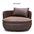 Elegant Swivel Leather Chair 3D model small image 1