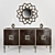 Handcrafted Artisan Media Cabinet with Wall Mirror 3D model small image 1