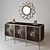 Handcrafted Artisan Media Cabinet with Wall Mirror 3D model small image 2