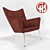 Wegner CH445 Wing Chair: Elegant Leather Design 3D model small image 1