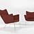 Wegner CH445 Wing Chair: Elegant Leather Design 3D model small image 2