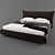 Contemporary ALIVAR Bed: White & Brown Coated 3D model small image 1