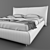 Contemporary ALIVAR Bed: White & Brown Coated 3D model small image 3