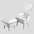 Elegant Wingback Dining Chair 3D model small image 3