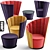 Elegant Jori Armchairs with Ottoman 3D model small image 1