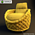 Rapunzel Easy Armchair - Stainless Steel/Cotton - 63x78x91 cm 3D model small image 2