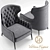 Elegant Piola Bergere Armchair 3D model small image 1