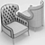 Elegant Piola Bergere Armchair 3D model small image 3