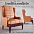Elegant No. 180 Dining Chair 3D model small image 1