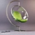 Sleek Acrylic & Steel Bubble Chair 3D model small image 1