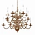 Classic Bronze Varnished Chandelier 3D model small image 1