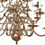 Classic Bronze Varnished Chandelier 3D model small image 2