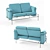 Modern Traffic Sofa: BerconMaps & V-ray 3.2 3D model small image 1