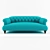 Vintage Dixie Sofa: Sumptuous Comfort 3D model small image 2