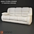 Silvio Fabric Three Seater Sofa 3D model small image 1