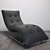 Modern Black Leather Chaise: Divani Casa Samarium 3D model small image 1