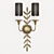 Porta Romana Beatrice Wall Light - Venetian Gold/Silver 3D model small image 2