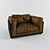 Luxury Leather Lounge Chair 3D model small image 1