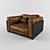 Luxury Leather Lounge Chair 3D model small image 2