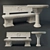 Elegant Marble Bench & Table Set 3D model small image 1