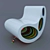 Modern Plastic Chair: 460mm x 670mm x 570mm 3D model small image 1