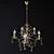 Golden Charm Pendant Chandelier 3D model small image 1