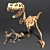 Dino-Wood: Velociraptor Wooden Construct 3D model small image 1