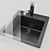 4-Color Textured Kitchen Sink 3D model small image 2