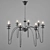 Noir - Exton Chandelier
 Elegant Black Metal Lighting 3D model small image 1