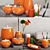 Vibrant Orange Bath Set 3D model small image 1