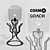 Sleek Black Glass Loach Lamp 3D model small image 1