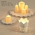 Elegant Carved Candle Plates 3D model small image 1