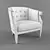 Elegant Black Biedermeier Armchair 3D model small image 2