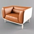 Luxury Leather Armchair - Multiple Finishes 3D model small image 1