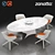 Modern Swivel Armchair Liza 2273 + Elica Table Set 3D model small image 1