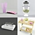 Portable Party Table with Bottle Compartment, Drink Dispenser, Tray, Glasses, Straws, Napkins 3D model small image 2