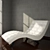 Refined Leather Chaise Lounge 3D model small image 2