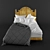 Double Bed Set with Bedding & Pillows 3D model small image 1