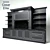 Elite Kitchen: Graphite and Ivory with Silver and Gold Details 3D model small image 1