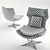 Pibe Swivel Lounge Chair: Steel Frame, Chrome Finish 3D model small image 3
