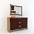 Luxury Chrome Finish Commode & Mirror Set 3D model small image 2