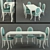 Sleek Unwrapped Fabric Dining Table 3D model small image 1