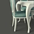 Sleek Unwrapped Fabric Dining Table 3D model small image 2