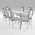 Sleek Unwrapped Fabric Dining Table 3D model small image 3